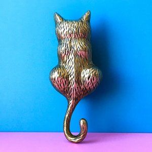 Vintage Brass Cat Door Knocker
